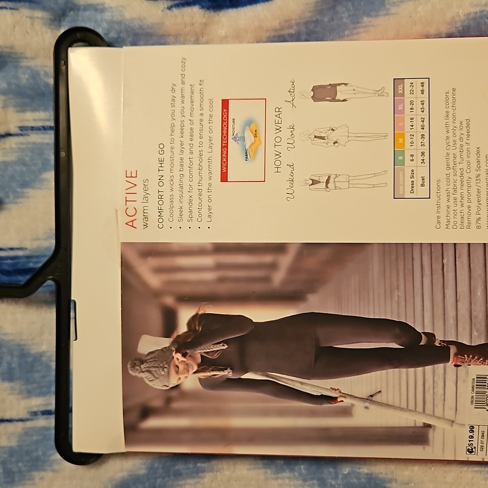 Warm essentials by Cuddl Duds NWT - Picture 3 of 4